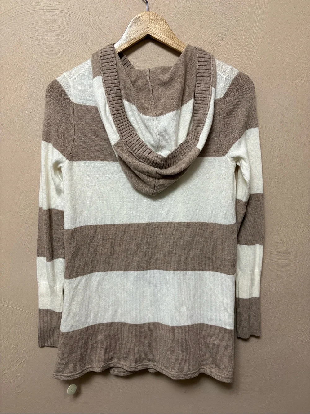 Free People Cream Tan Striped Button Cardigan Size XS NWT New